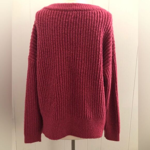 Lucky Brand Chunky Knit Sweater Mauve Pink Size Large - Picture 4 of 7
